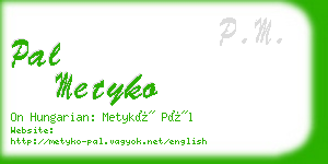 pal metyko business card